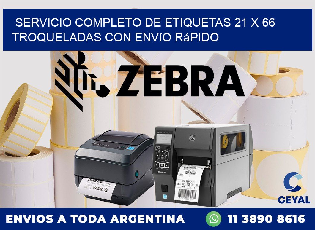 Servicio completo de etiquetas 21 x 66 troqueladas con envío rápido