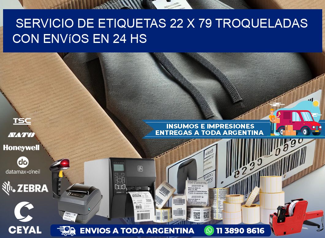 Servicio de etiquetas 22 x 79 troqueladas con envíos en 24 hs