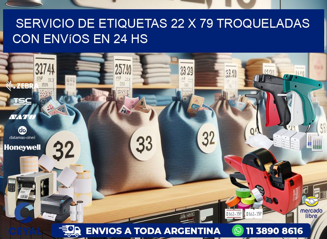 Servicio de etiquetas 22 x 79 troqueladas con envíos en 24 hs