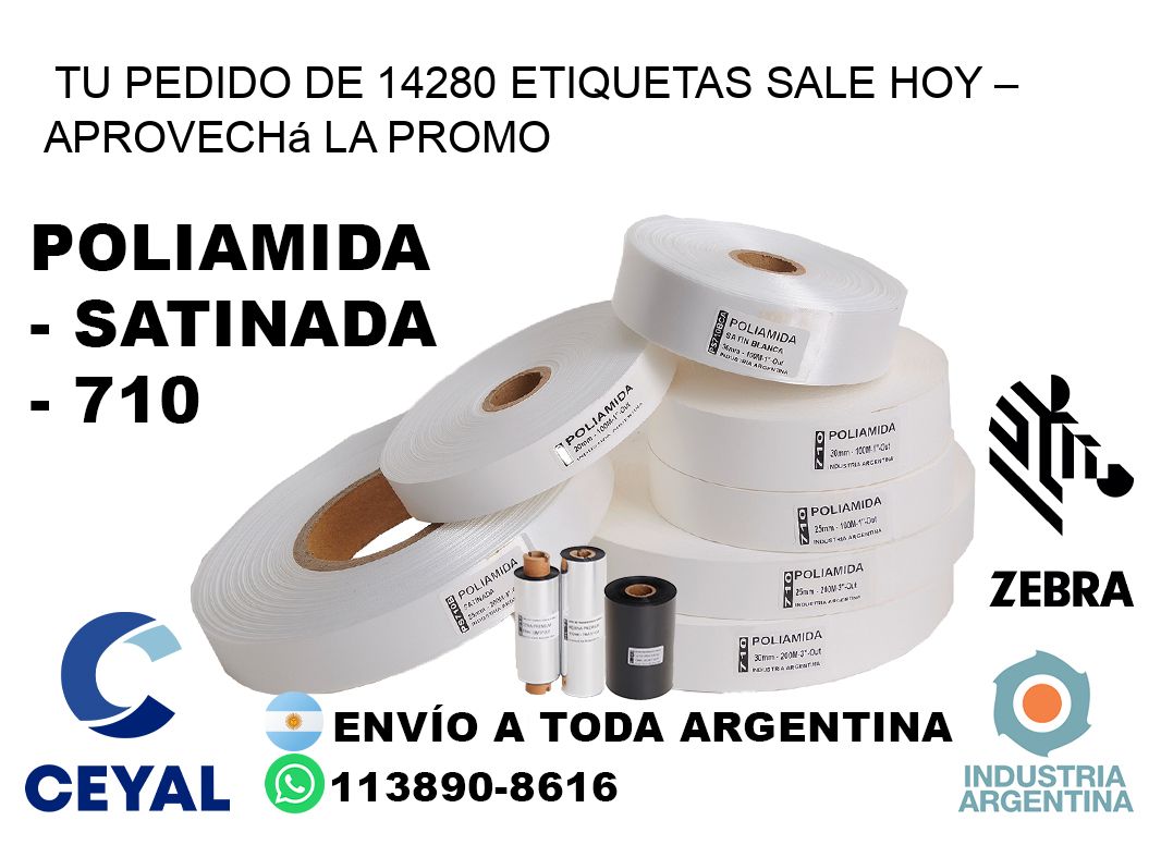 Tu Pedido de 14280 etiquetas Sale Hoy – Aprovechá la Promo
