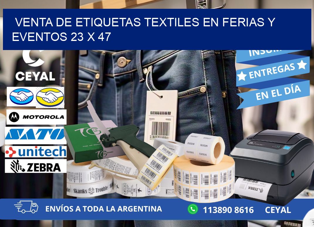 Venta de Etiquetas Textiles en Ferias y Eventos 23 x 47
