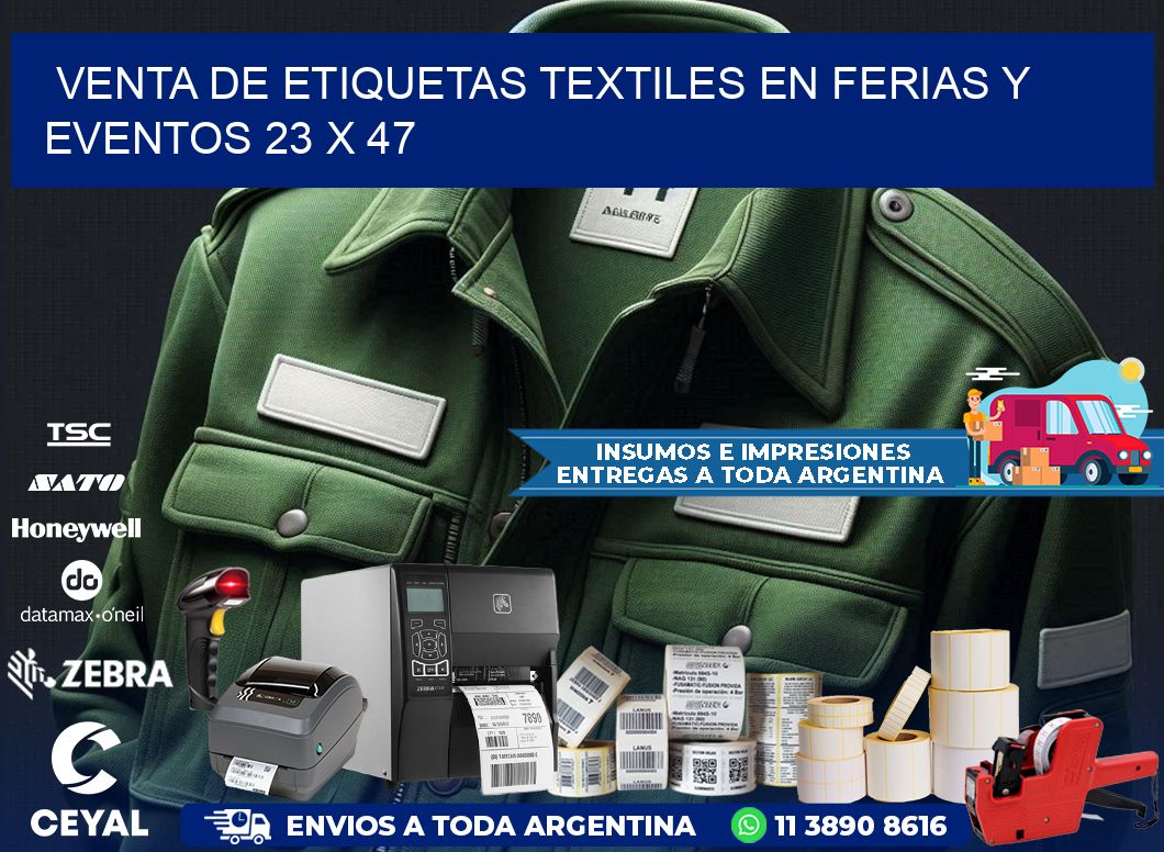 Venta de Etiquetas Textiles en Ferias y Eventos 23 x 47