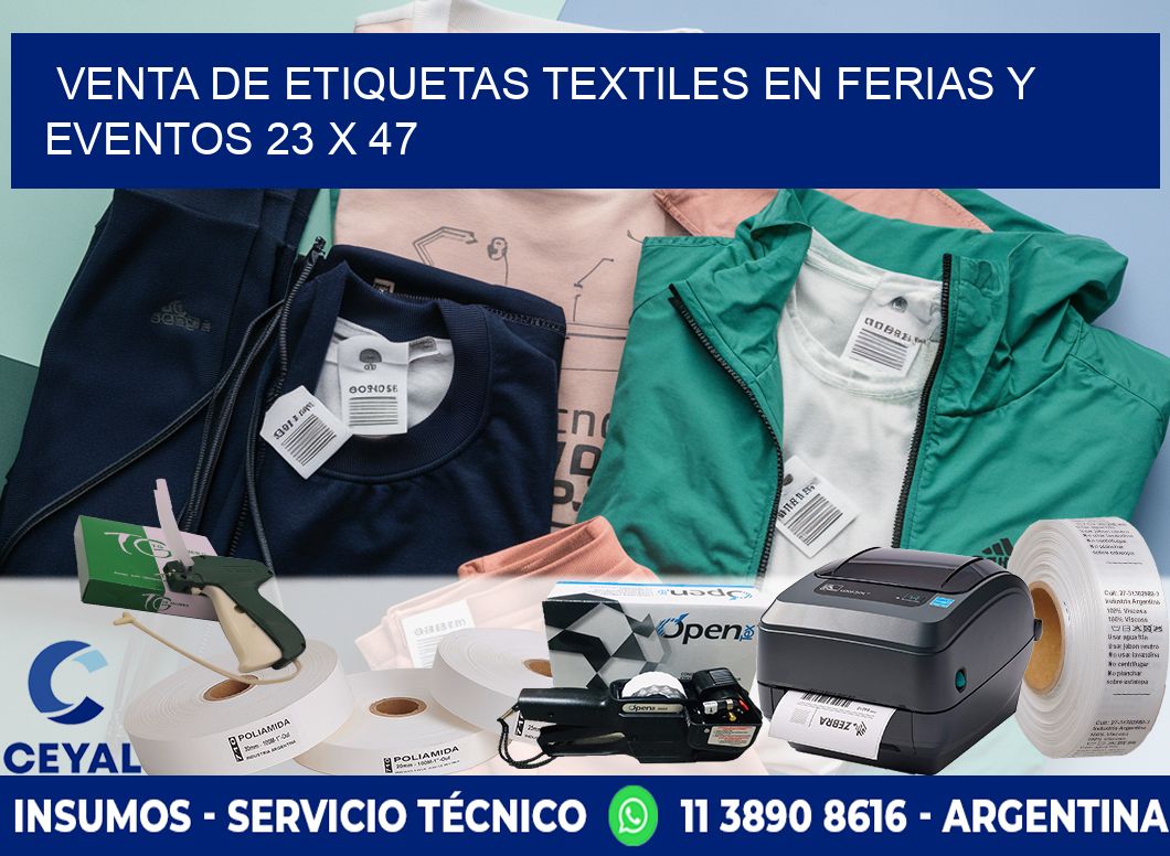 Venta de Etiquetas Textiles en Ferias y Eventos 23 x 47