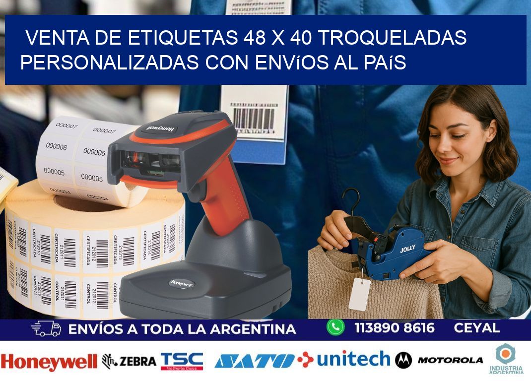 Venta de etiquetas 48 x 40 troqueladas personalizadas con envíos al país