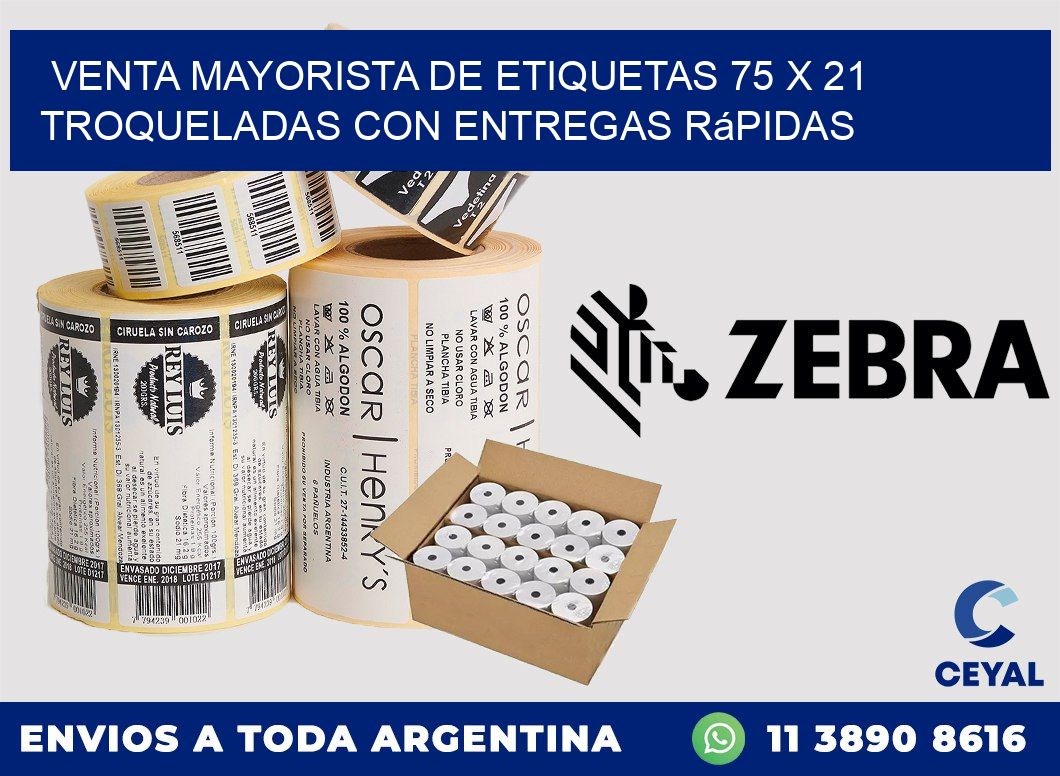 Venta mayorista de etiquetas 75 x 21 troqueladas con entregas rápidas