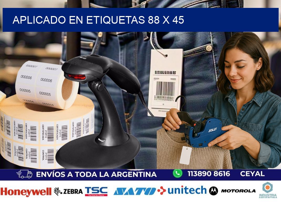 aplicado en etiquetas 88 x 45