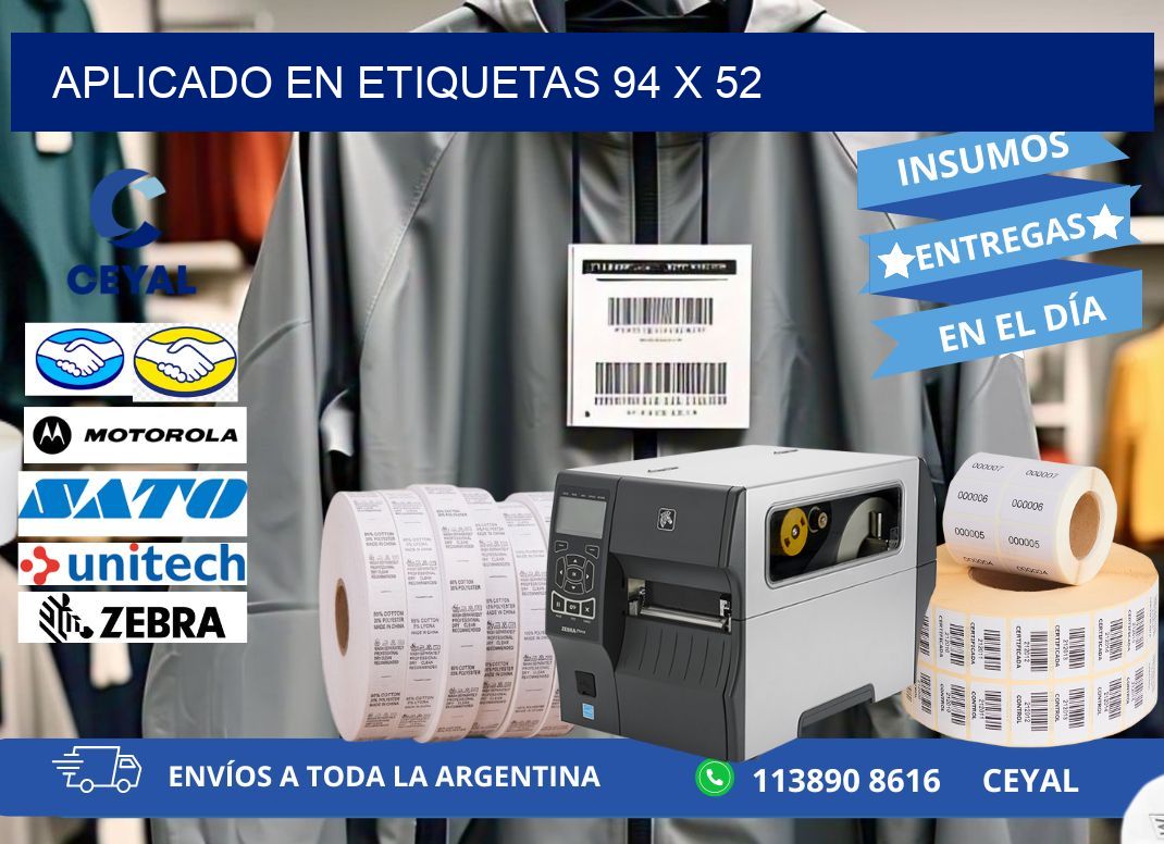 aplicado en etiquetas 94 x 52