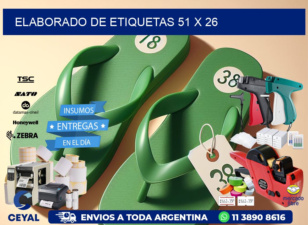 elaborado de etiquetas 51 x 26