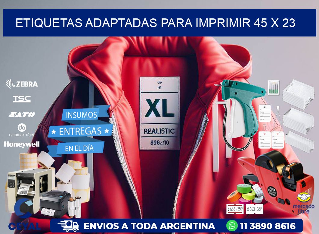 etiquetas adaptadas para imprimir 45 x 23
