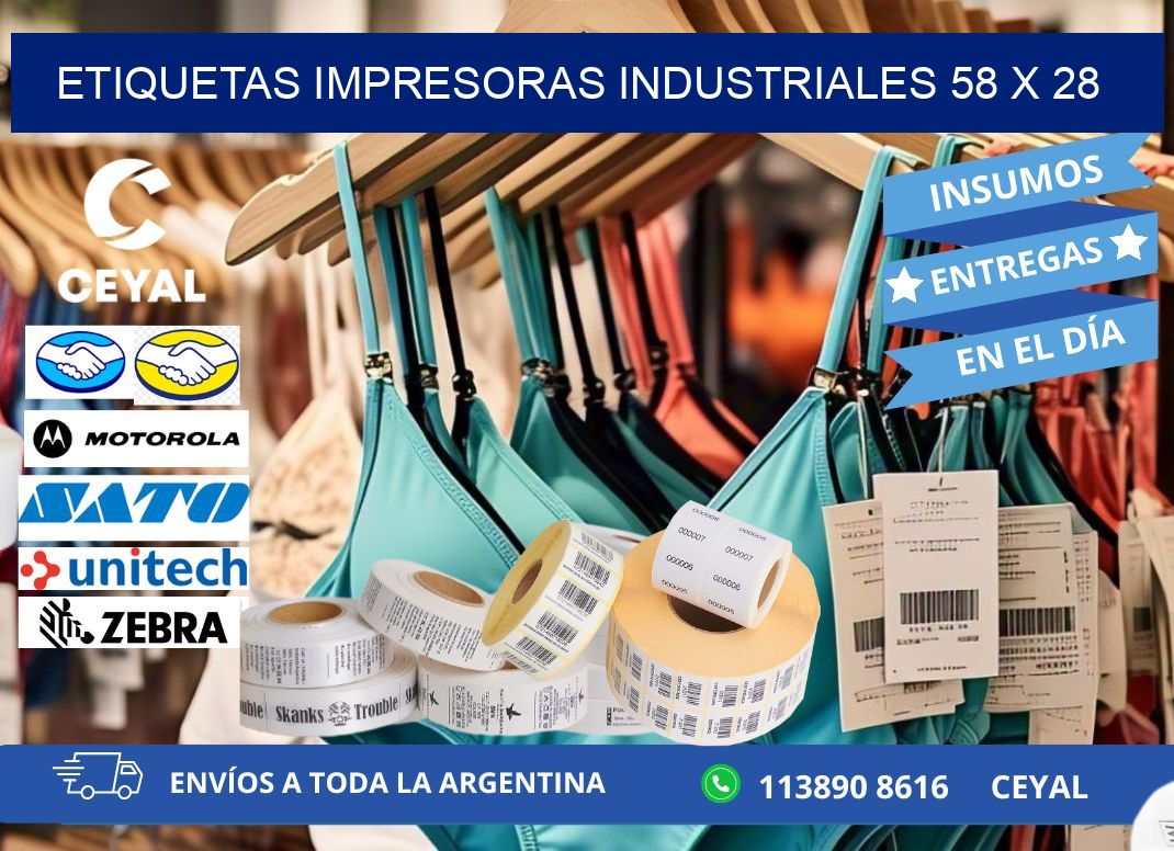 etiquetas impresoras industriales 58 x 28