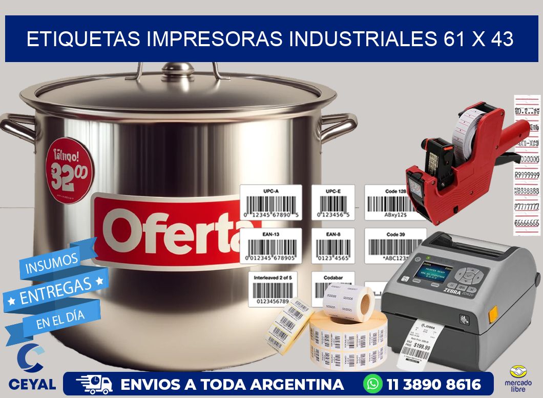 etiquetas impresoras industriales 61 x 43