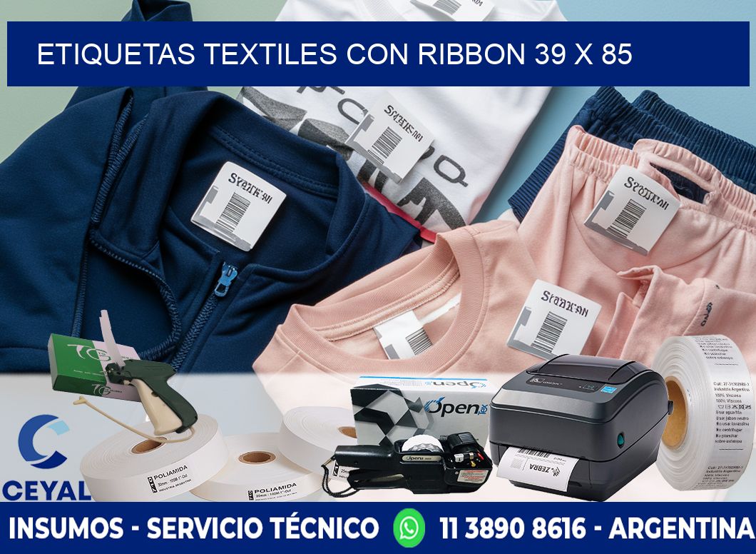 etiquetas textiles con ribbon 39 x 85