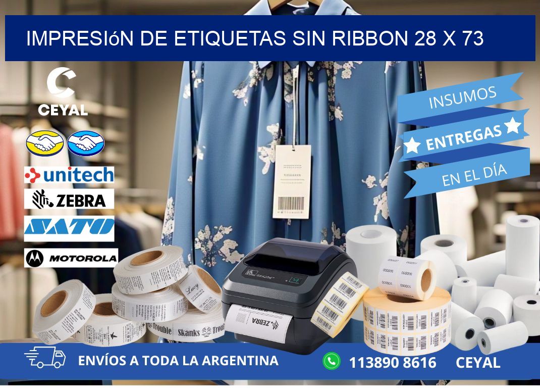 impresión de etiquetas sin ribbon 28 x 73
