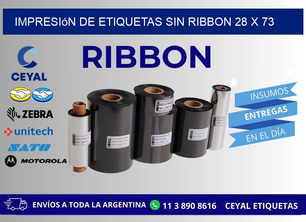 impresión de etiquetas sin ribbon 28 x 73