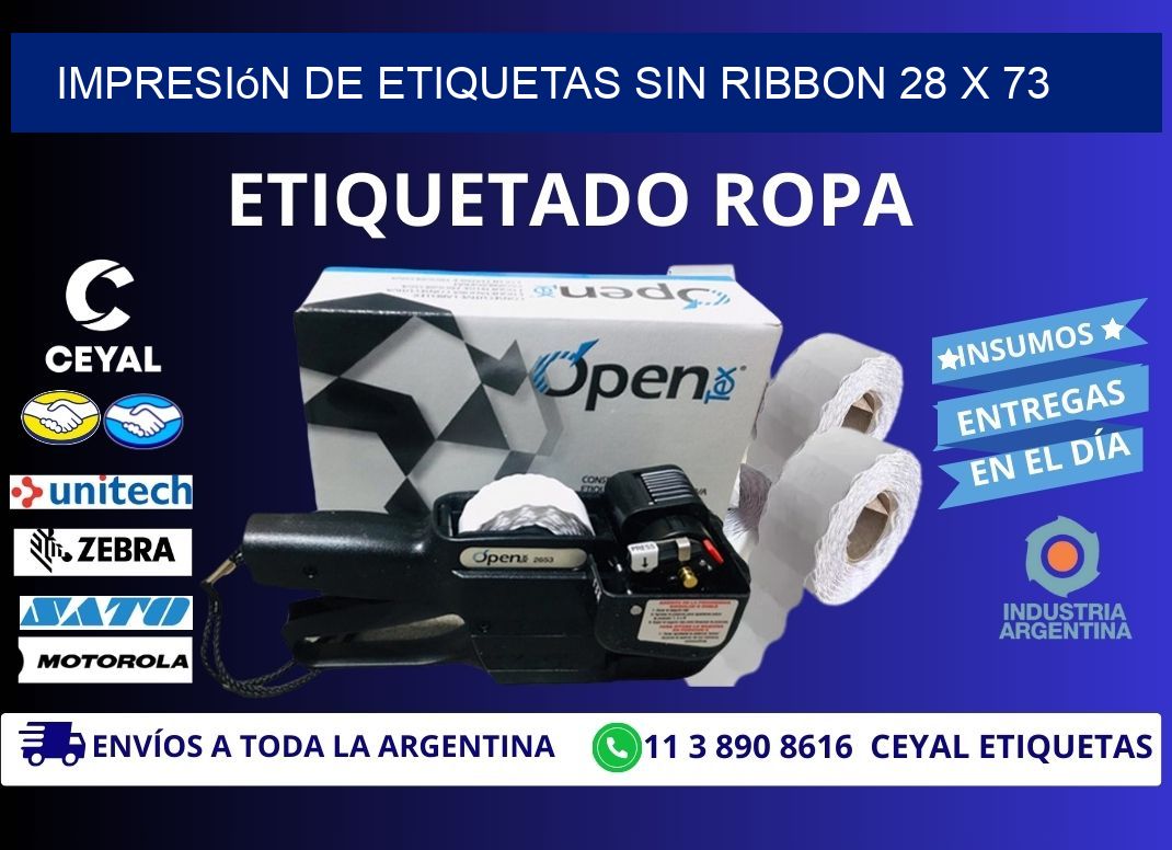 impresión de etiquetas sin ribbon 28 x 73