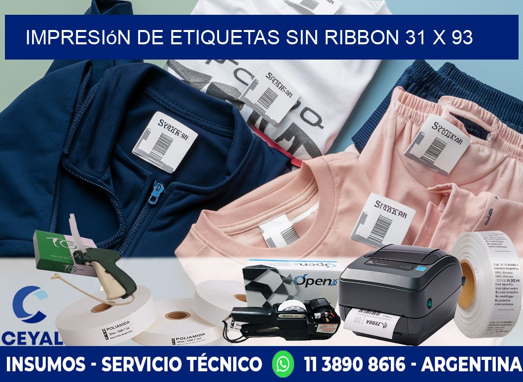 impresión de etiquetas sin ribbon 31 x 93