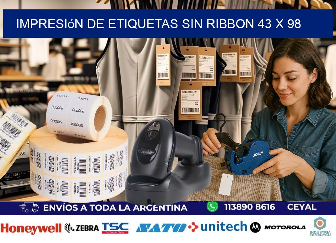 impresión de etiquetas sin ribbon 43 x 98
