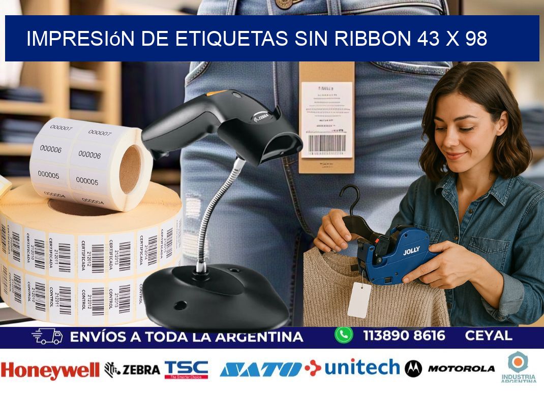 impresión de etiquetas sin ribbon 43 x 98