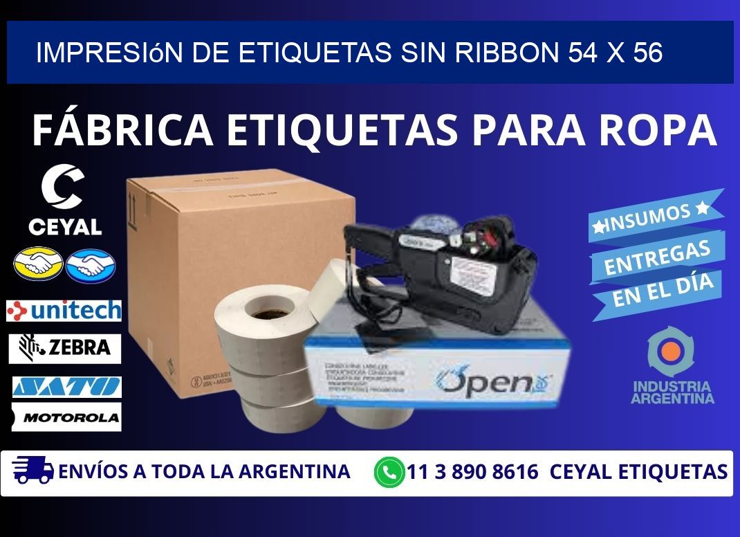 impresión de etiquetas sin ribbon 54 x 56