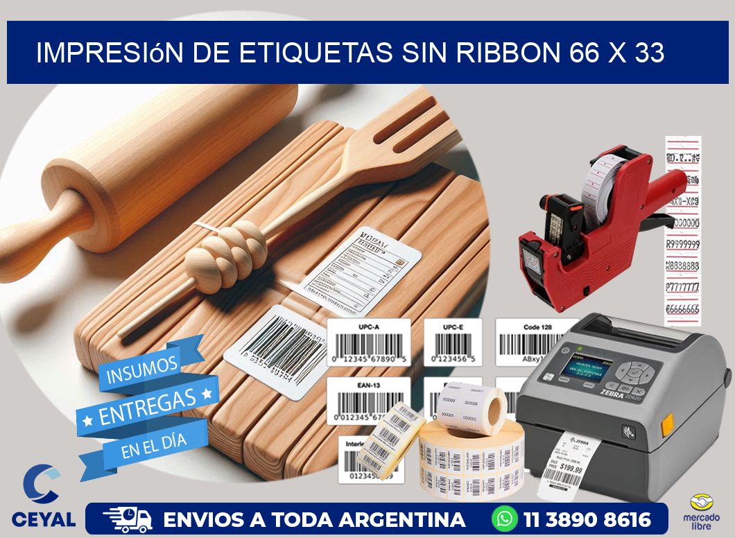impresión de etiquetas sin ribbon 66 x 33