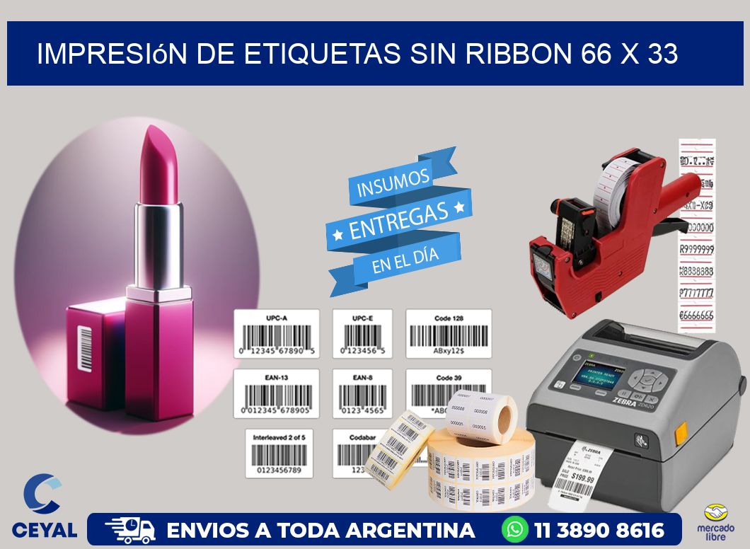 impresión de etiquetas sin ribbon 66 x 33