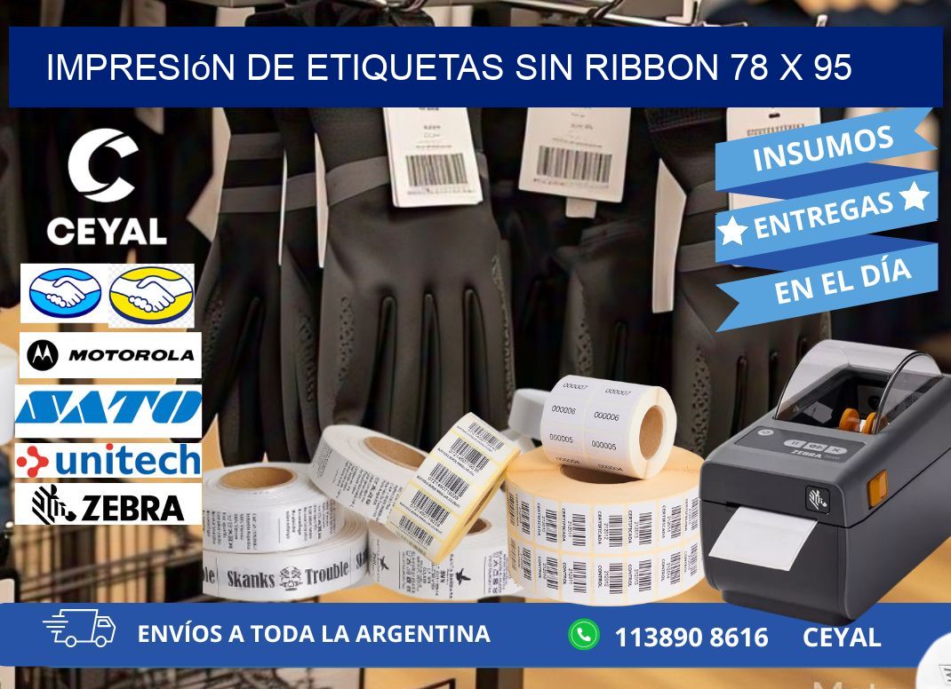 impresión de etiquetas sin ribbon 78 x 95