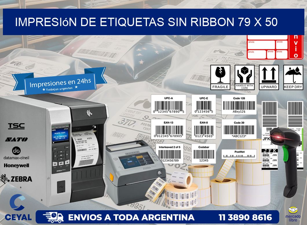 impresión de etiquetas sin ribbon 79 x 50