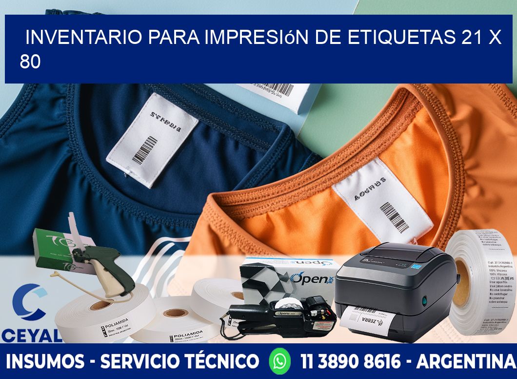inventario para impresión de etiquetas 21 x 80