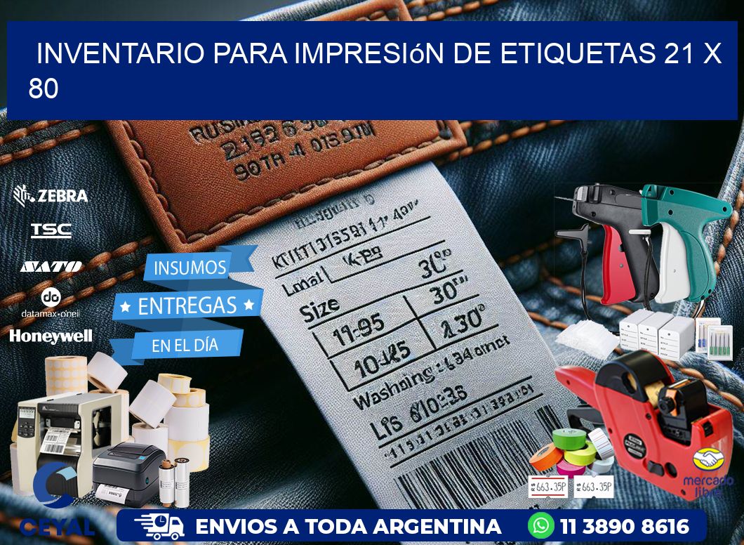 inventario para impresión de etiquetas 21 x 80
