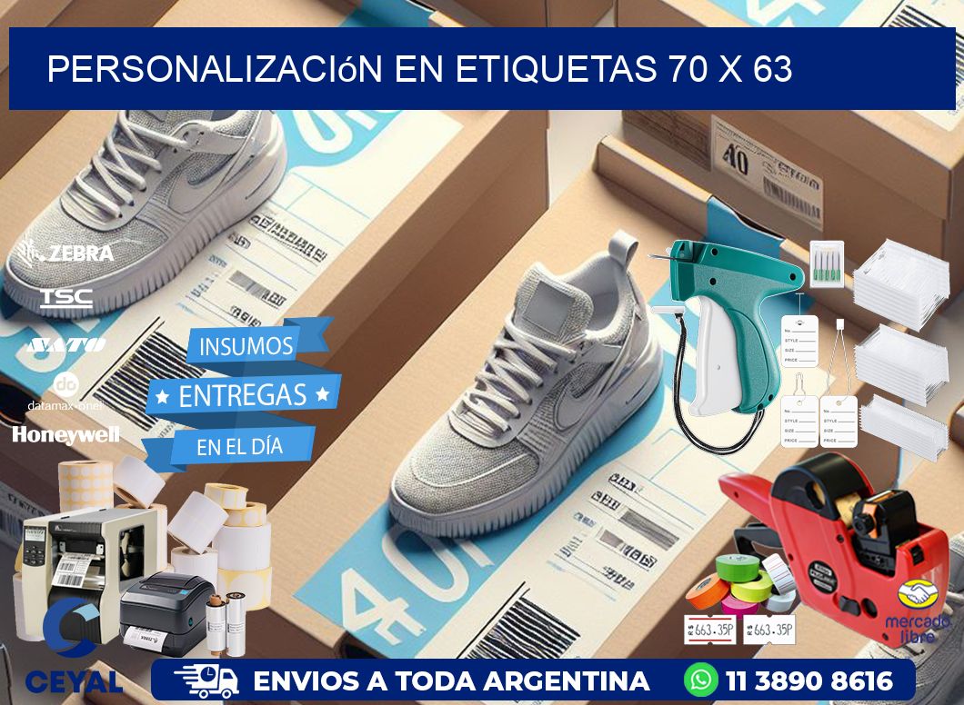 personalización en etiquetas 70 x 63