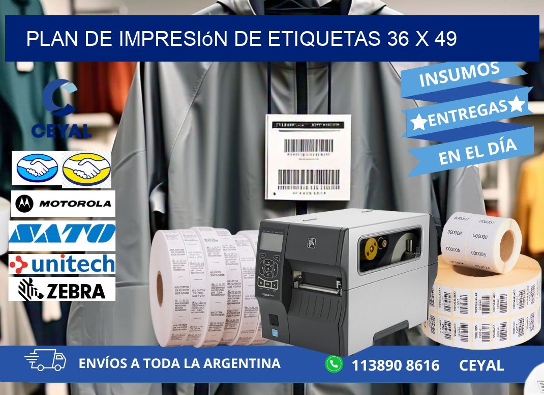 plan de impresión de etiquetas 36 x 49