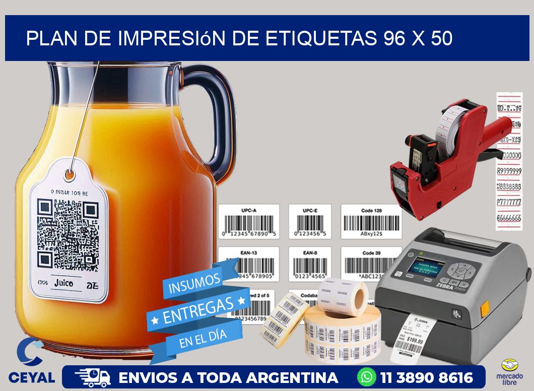 plan de impresión de etiquetas 96 x 50