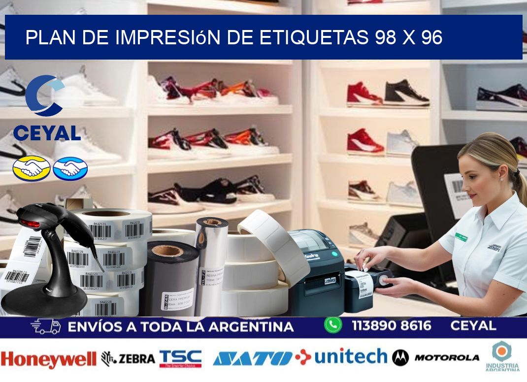 plan de impresión de etiquetas 98 x 96