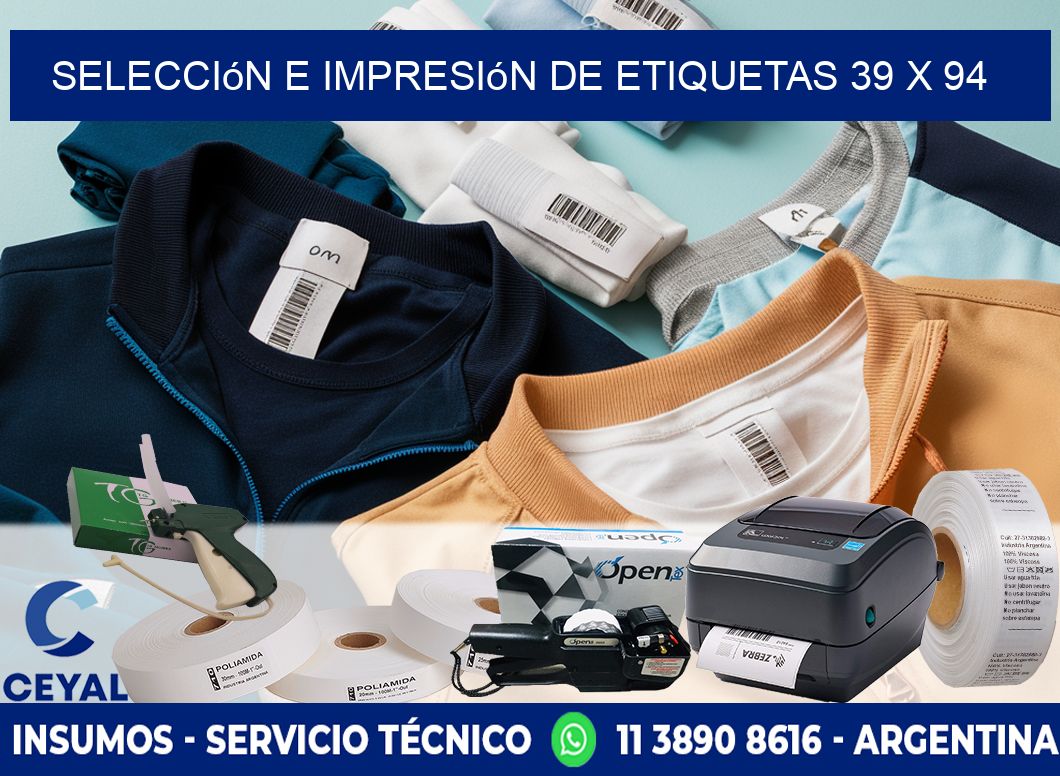 selección e impresión de etiquetas 39 x 94