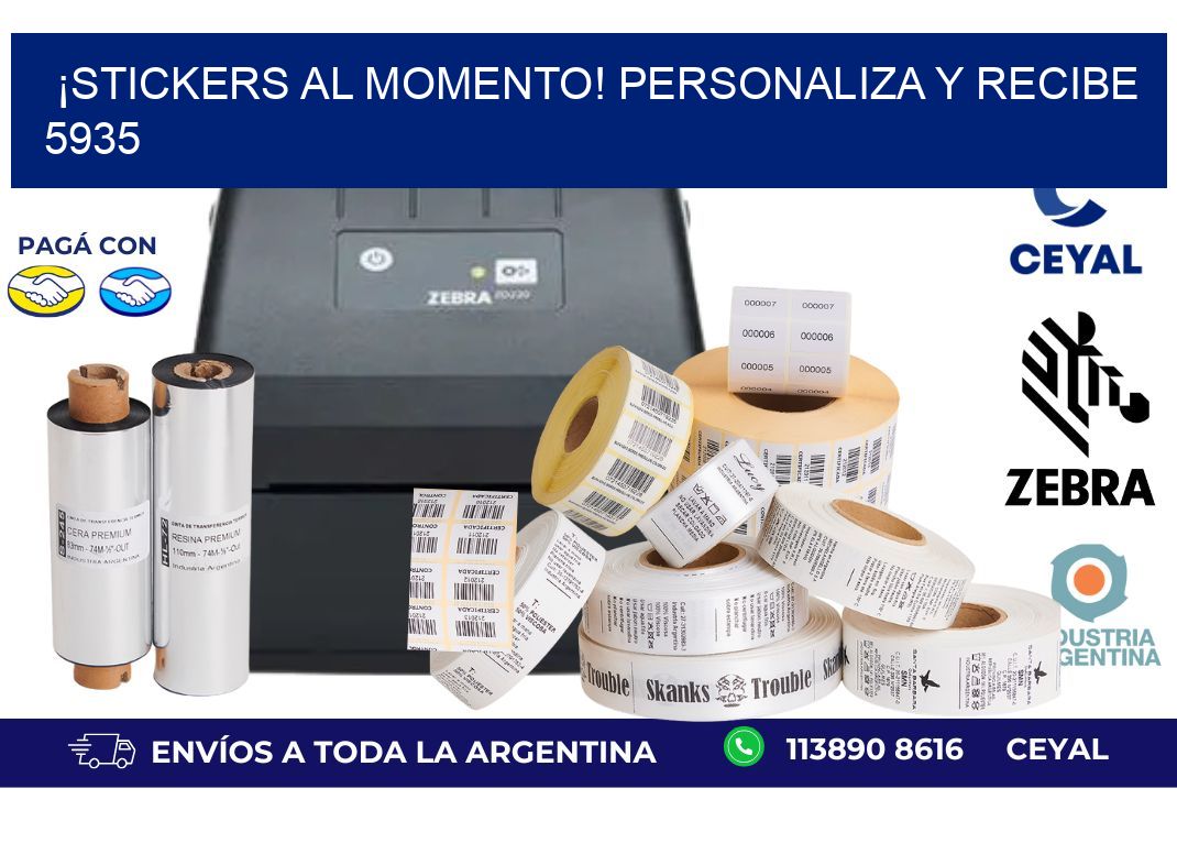 ¡Stickers al Momento! Personaliza y Recibe 5935