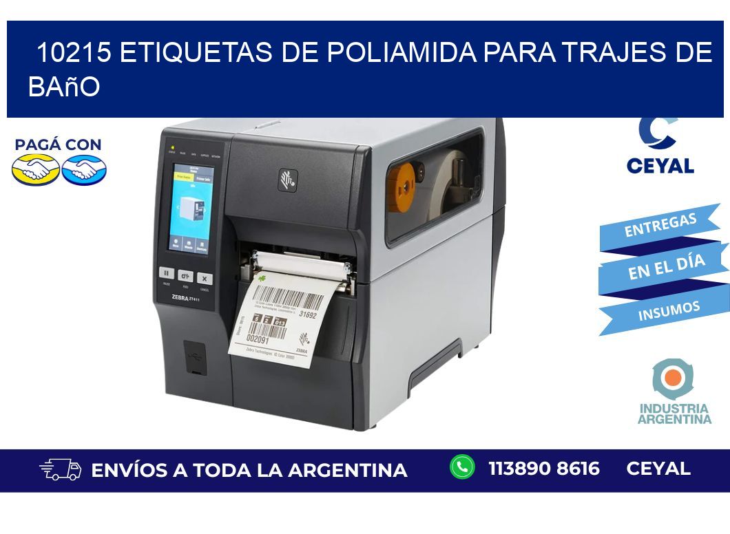 10215 etiquetas de poliamida para trajes de baño