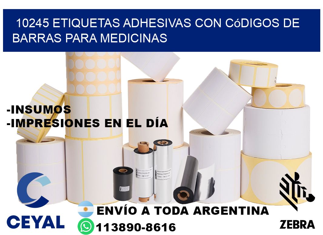 10245 etiquetas adhesivas con códigos de barras para medicinas