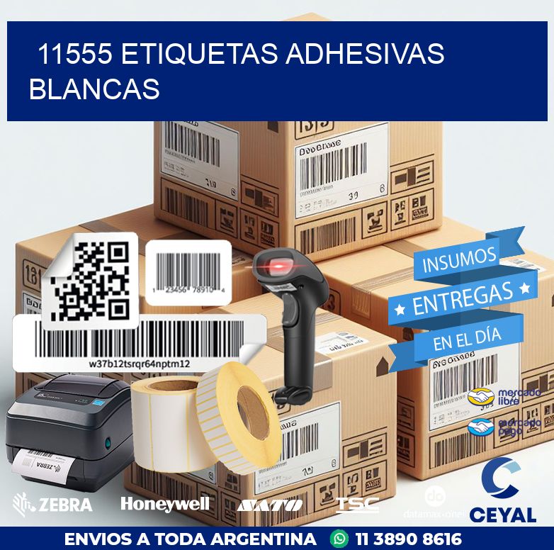 11555 etiquetas adhesivas blancas