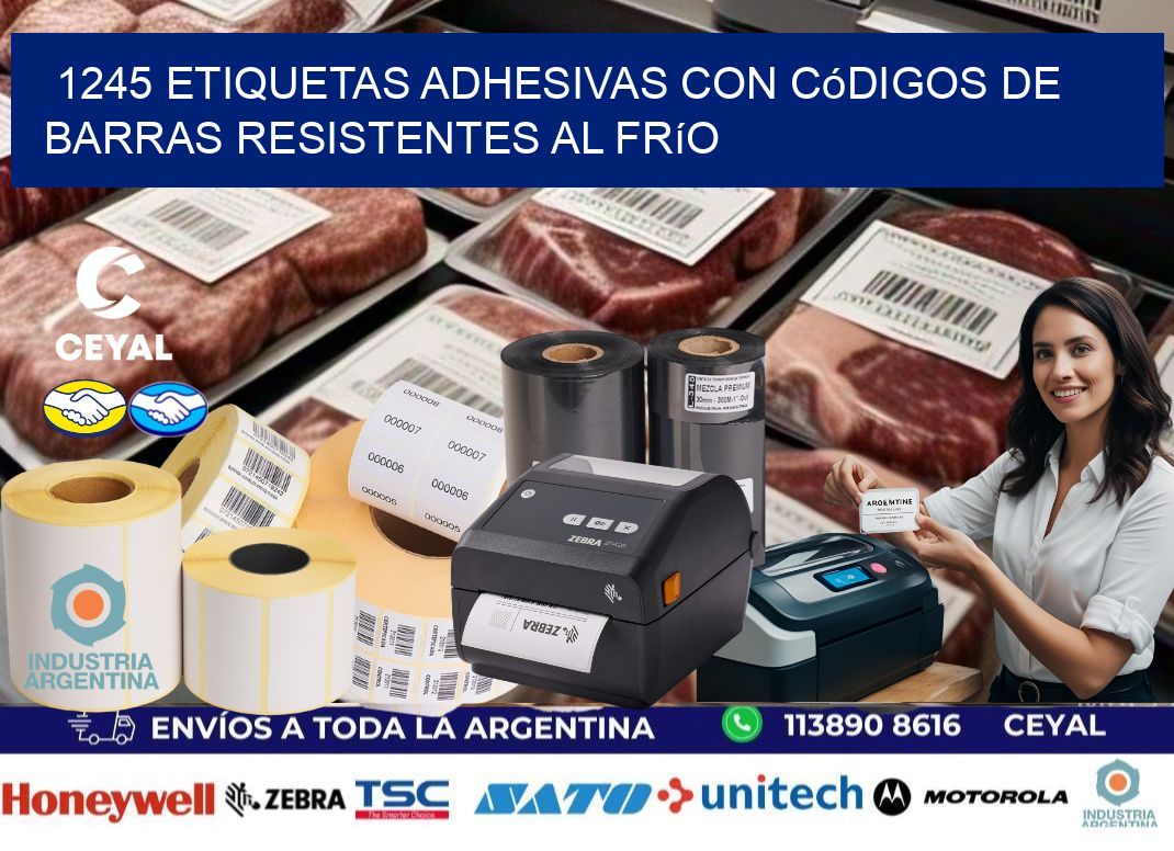 1245 Etiquetas adhesivas con códigos de barras resistentes al frío