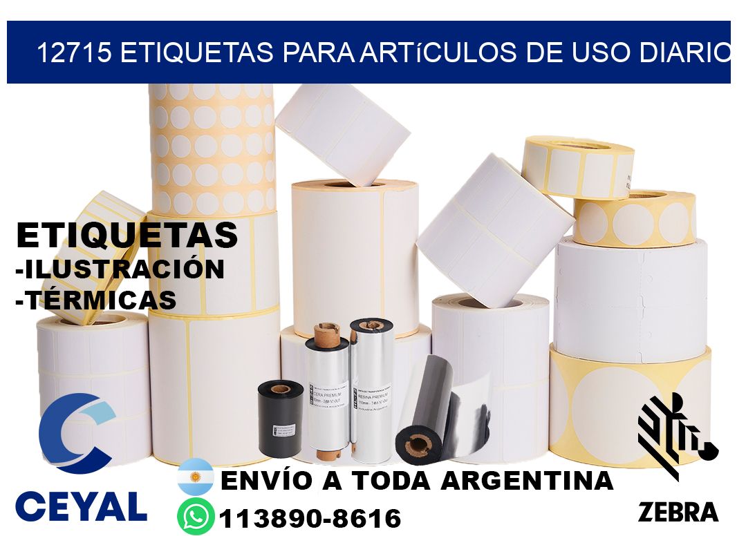 12715 Etiquetas para artículos de uso diario