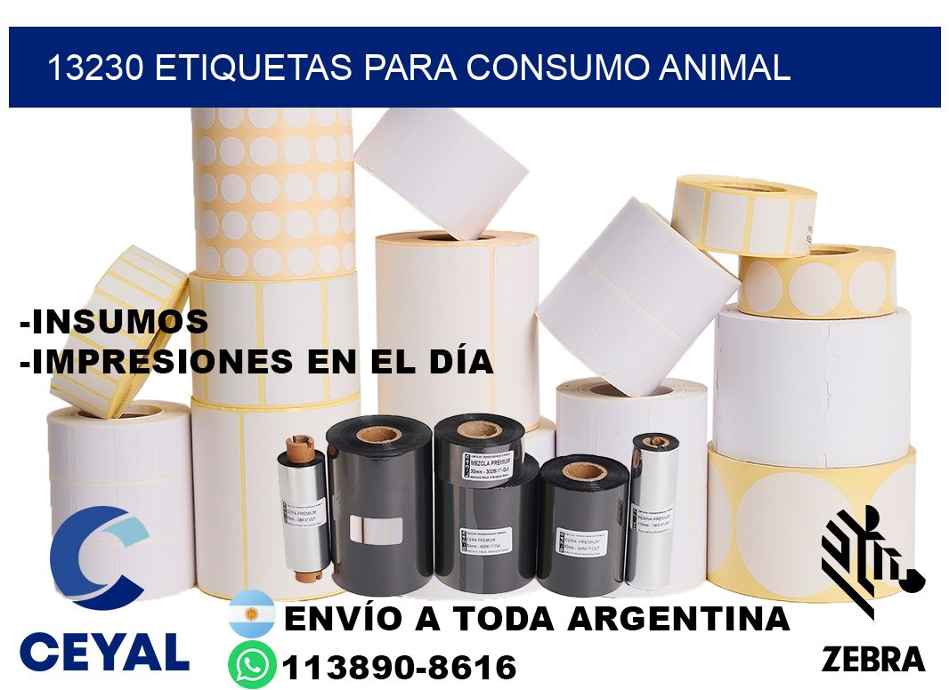 13230 Etiquetas para consumo animal