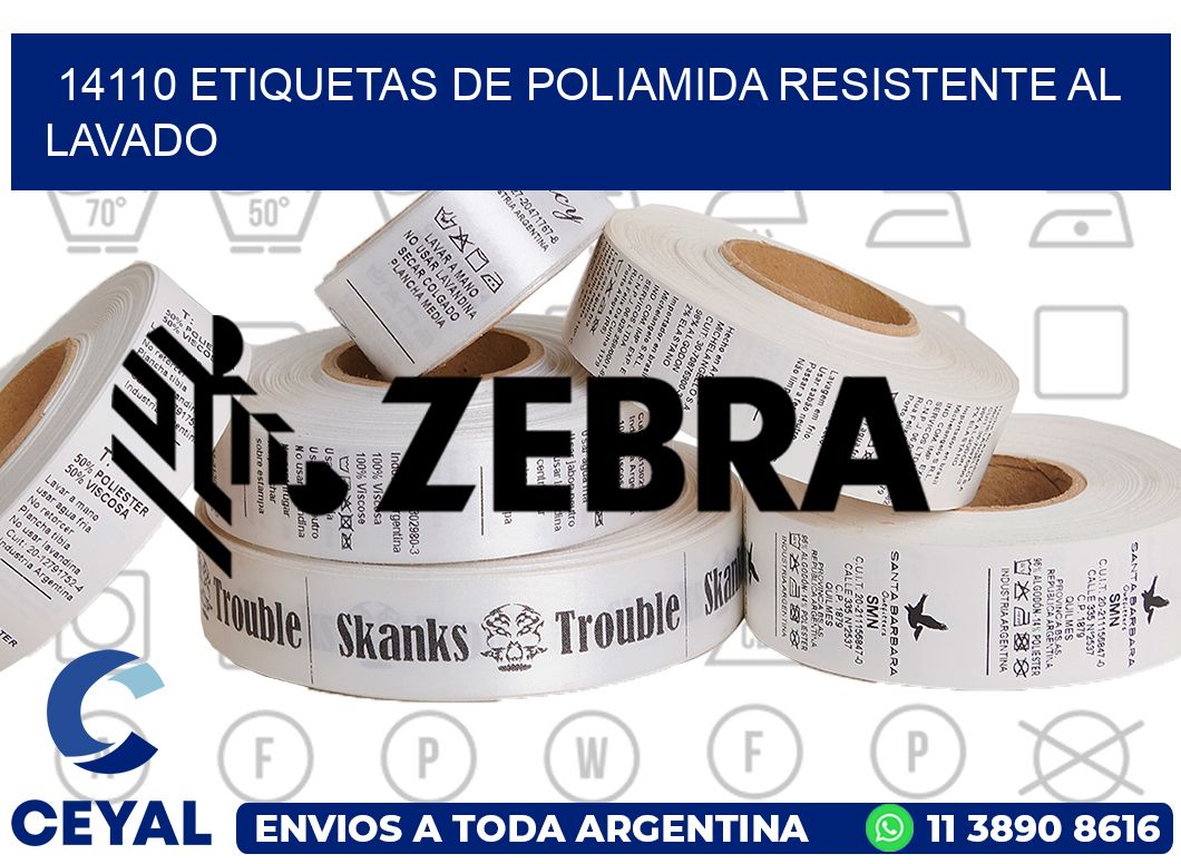14110 Etiquetas de poliamida resistente al lavado