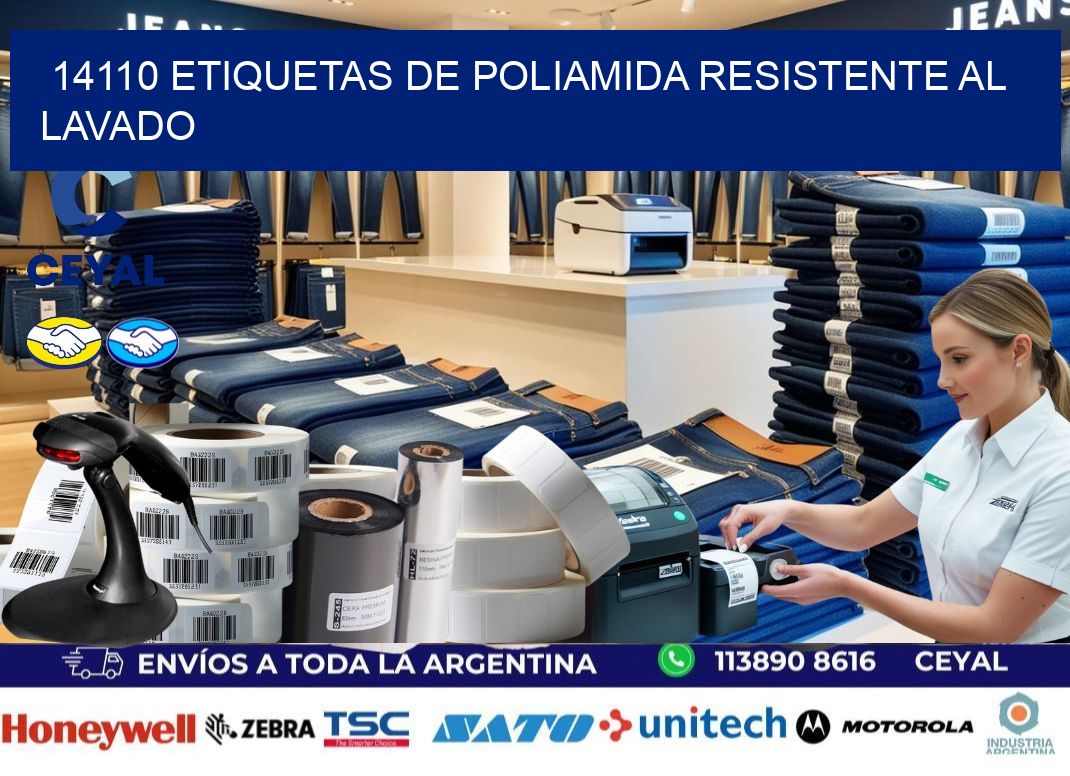 14110 Etiquetas de poliamida resistente al lavado
