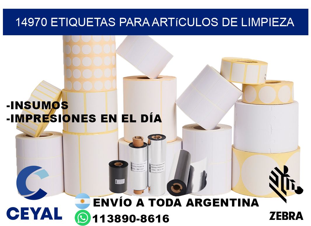 14970 Etiquetas para artículos de limpieza
