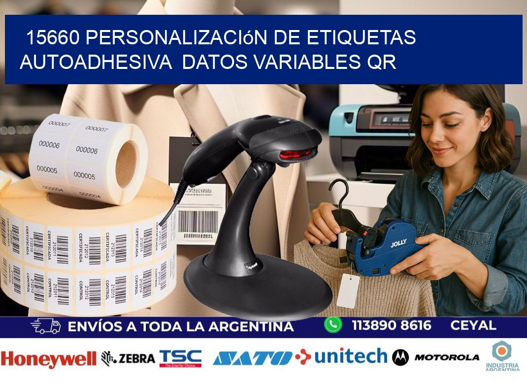 15660 Personalización de etiquetas autoadhesiva datos variables QR