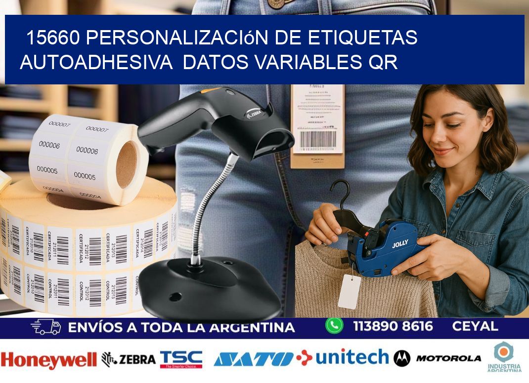 15660 Personalización de etiquetas autoadhesiva datos variables QR