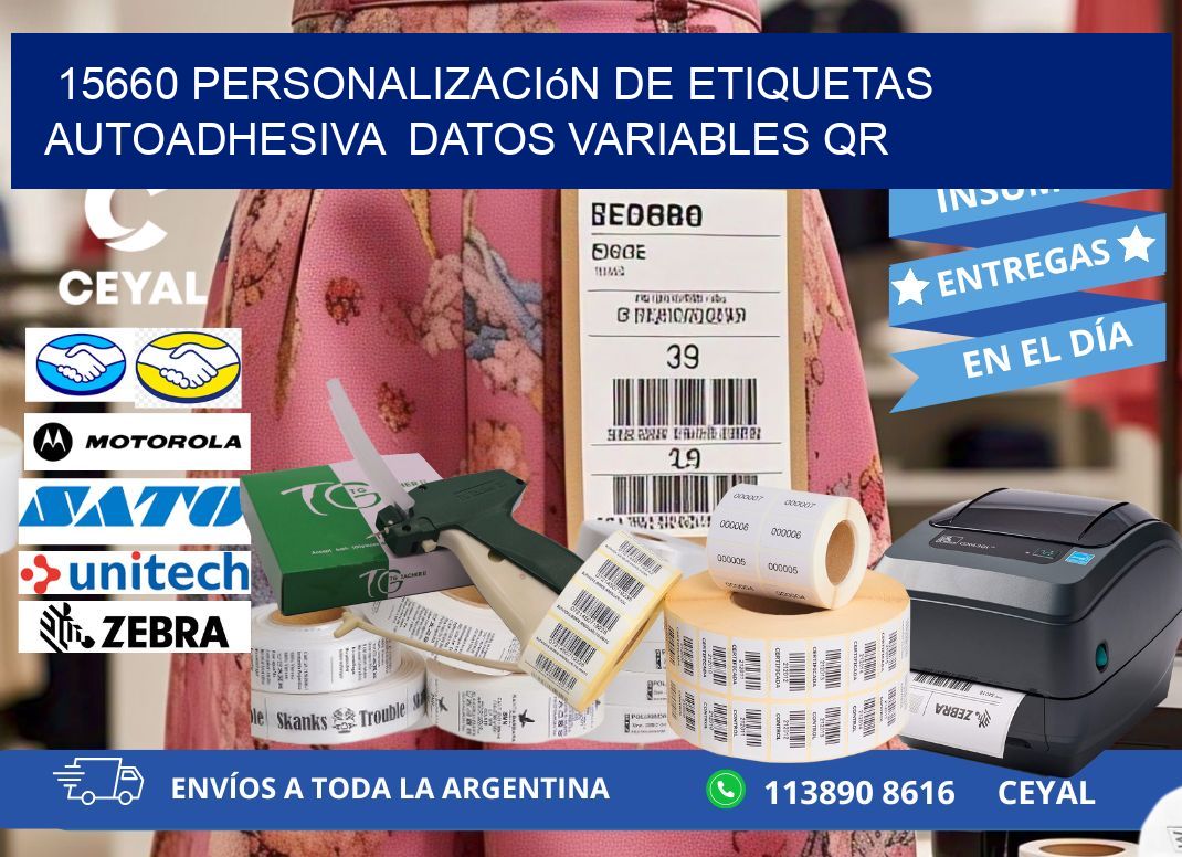 15660 Personalización de etiquetas autoadhesiva datos variables QR