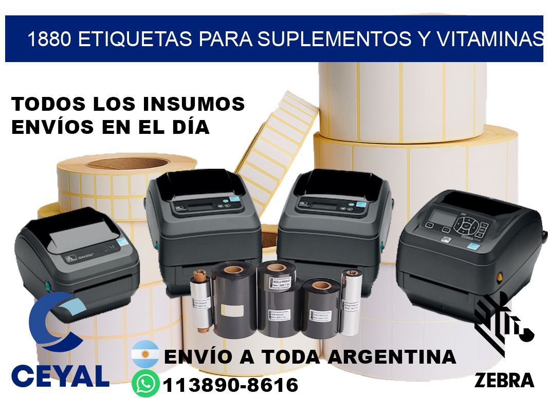 1880 Etiquetas para suplementos y vitaminas