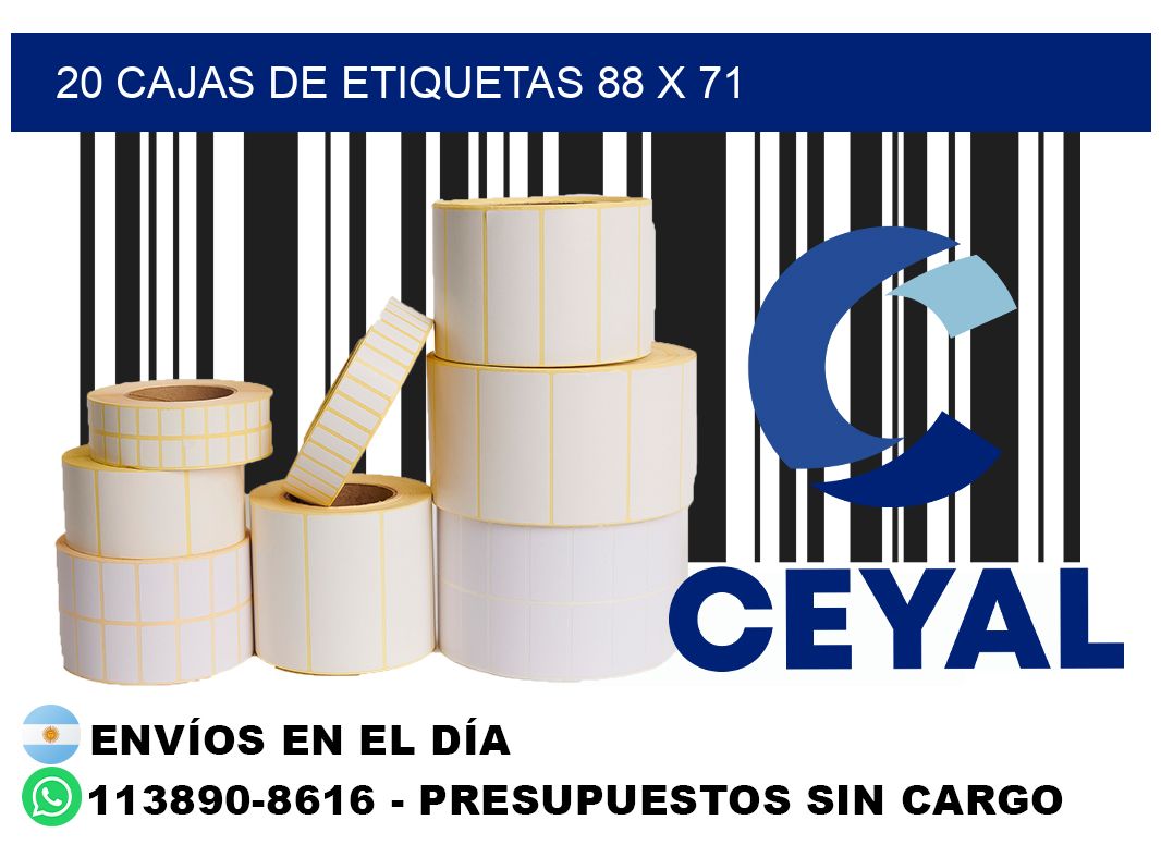 20 cajas de etiquetas 88 x 71