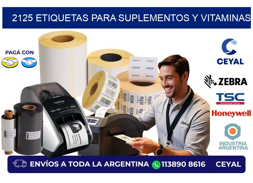 2125 Etiquetas para suplementos y vitaminas